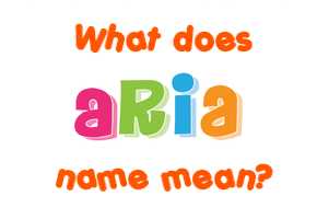 Meaning of Aria Name