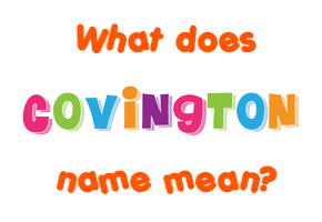 Meaning of Covington Name