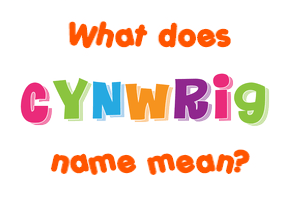 Meaning of Cynwrig Name