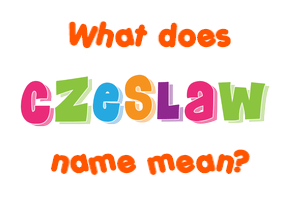 Meaning of Czeslaw Name