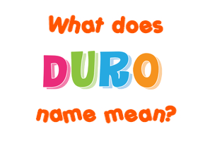 Meaning of Ðuro Name