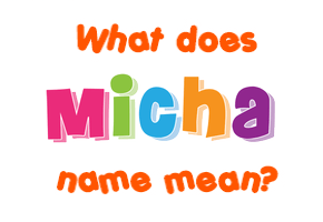 Meaning of Micha Name