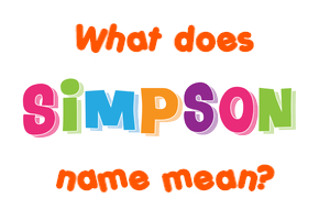 Meaning of Simpson Name