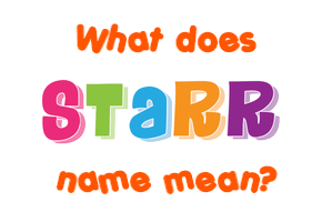 Meaning of Starr Name