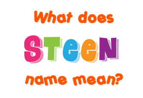 Meaning of Steen Name