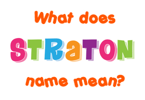 Meaning of Straton Name