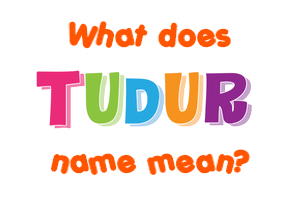 Meaning of Tudur Name